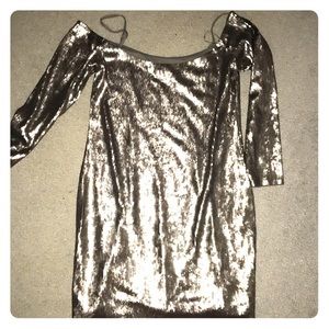 A stylish sequined grey dress from express